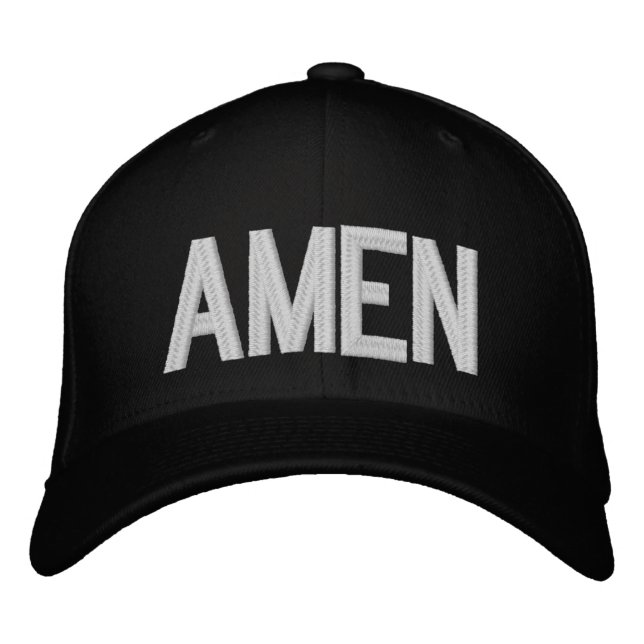 Casquette Brodée AMEN Texte simple gras Foi chrétienne 3 (Devant)