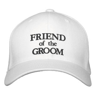 Casquette Brodée Ami de la chambre noir blanc élégant mariage