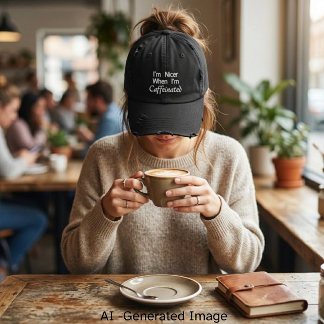 Casquette Brodée Amoureux de café Caféiné (Créateur téléchargé)