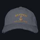 Casquette Brodée Ancre de la corde de skipper avec votre nom<br><div class="desc">Un skipper personnalisé broderie de style nautique design d'ancre de style nautique. Un casquette de baseball décontracté et original, brodé à la mode, ne manquera pas de faire une impression sur, ou hors du bateau. Voici une sélection de casquettes de baseball décontractés brodés sur mesure ; dans un style nautique,...</div>