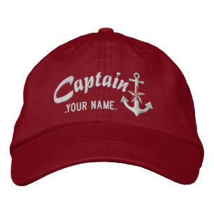 Casquette Brodée Ancre nautique du capitaine personnalisé Blanc