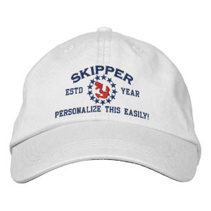 Casquette Brodée ANNÉE personnalisable et noms Skipper Yacht drapea