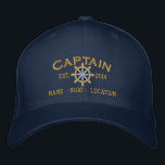 Casquette Brodée ANNÉE personnalisée et noms Captain Wheel<br><div class="desc">Un capitaine personnalisé broderie style nautique. Un casquette de baseball décontracté et original, brodé à la mode, ne manquera pas de faire une impression sur, ou hors du bateau. Voici une sélection de casquettes de baseball décontractés brodés sur mesure ; dans un style nautique, vous pouvez facilement personnaliser pour le...</div>