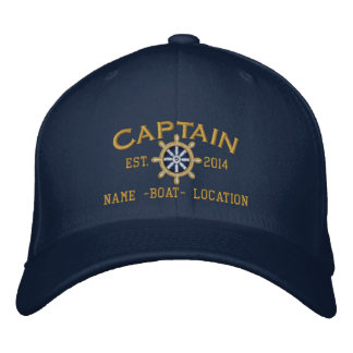 Casquette Brodée ANNÉE personnalisée et noms Captain Wheel