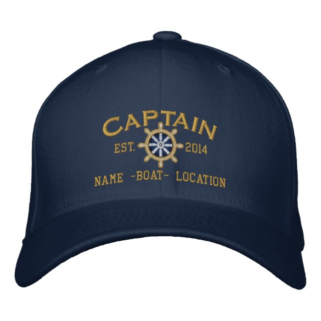 Casquette Brodée ANNÉE personnalisée et noms Captain Wheel (Devant)