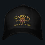 Casquette Brodée ANNÉE personnalisée et noms Captain Wheel<br><div class="desc">Un capitaine personnalisé broderie style nautique. Un casquette de baseball décontracté et original, brodé à la mode, ne manquera pas de faire une impression sur, ou hors du bateau. Voici une sélection de casquettes de baseball décontractés brodés sur mesure ; dans un style nautique, vous pouvez facilement personnaliser pour le...</div>