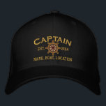 Casquette Brodée ANNÉE personnalisée et noms Captain Wheel<br><div class="desc">Un capitaine personnalisé broderie style nautique. Un casquette de baseball décontracté et original, brodé à la mode, ne manquera pas de faire une impression sur, ou hors du bateau. Voici une sélection de casquettes de baseball décontractés brodés sur mesure ; dans un style nautique, vous pouvez facilement personnaliser pour le...</div>
