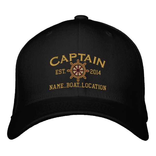 Casquette Brodée ANNÉE personnalisée et noms Captain Wheel (Devant)