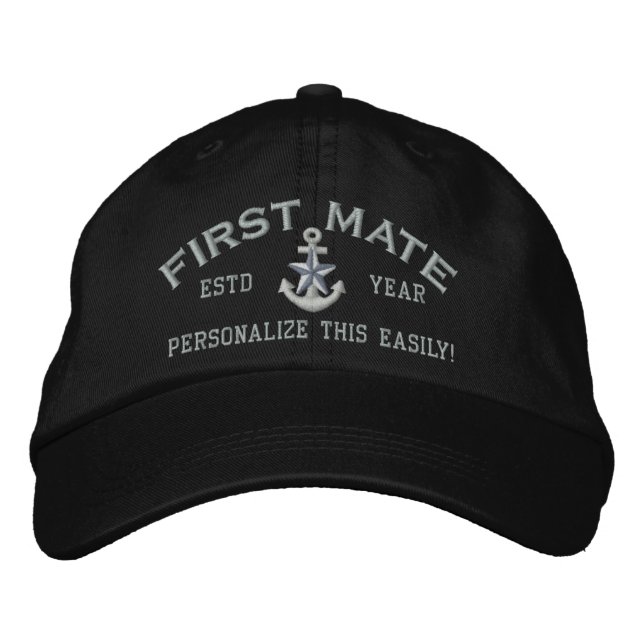 Casquette Brodée ANNÉE personnalisée et Noms premier Mate Silver St (Devant)