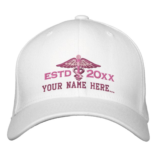 Casquette Brodée Année personnalisée votre caducée Médicale des (Devant)