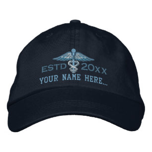 Casquette Brodée Année personnalisée Votre texte Caduceus Médicale