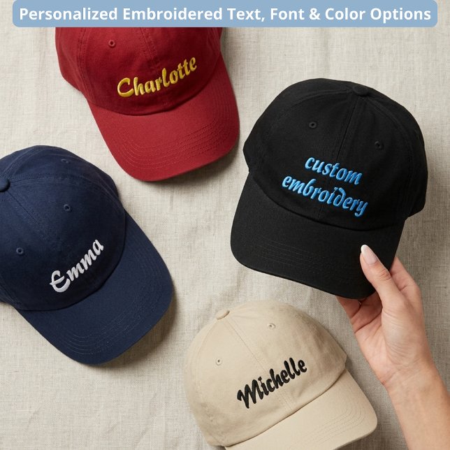 Casquette Brodée Anniversaire | Écriture de nom de demoiselle d'hon (Custom Name Embroidery Hat for Bridesmaid | Wedding | Engagement Announcement Party | Teacher Gift)