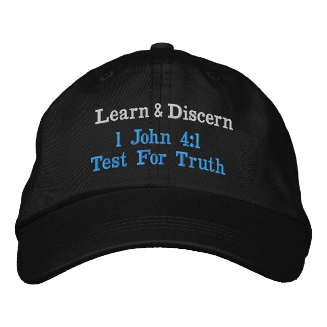 Casquette Brodée Apologétique Vérité Apprendre et Discerner Bible V (Devant)