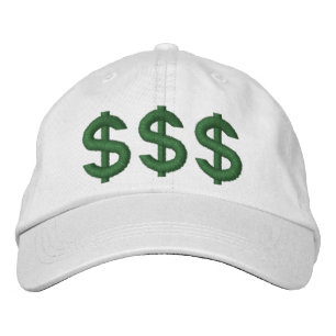 Casquette Brodée $$$$ Argent sur mon esprit Signes de dollars Casqu