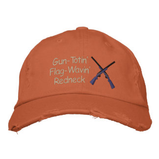 Casquette Brodée Arme à canon rouge et drapeau