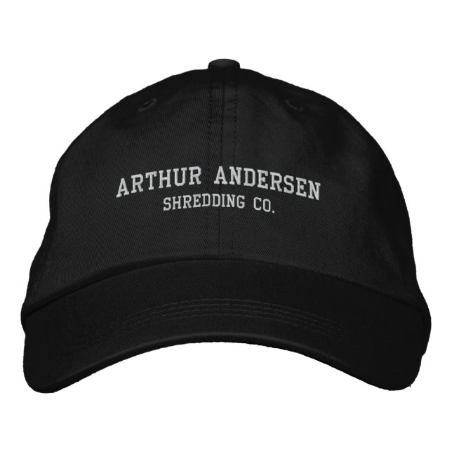 Casquette Brodée Arthur Andersen, Shredding Co. (Devant)