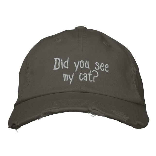 Casquette Brodée As-tu vu mon chat? (Devant)