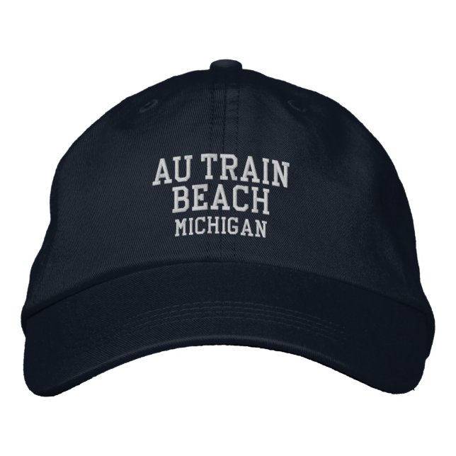 Casquette Brodée Au Train Beach Michigan Embroidered Baseball Hat (Devant)