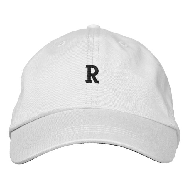 Casquette brodée avec monogramme lettre symbole R  (Devant)