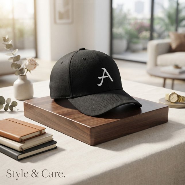 Casquette brodée avec une lettre A – Initiale pers (A-Letter Embroidered – Custom Initial Baseball Cap)