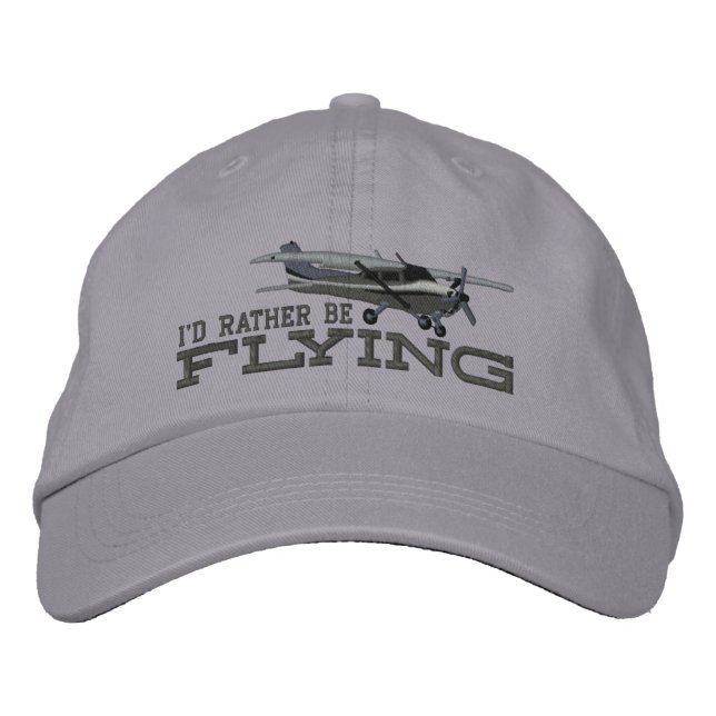 Casquette Brodée Avions Cessna classique que je piloterais plutôt (Devant)