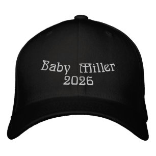 Casquette Brodée Baby Shower Miller 2026 Noir Flexfit Wool Chapeau
