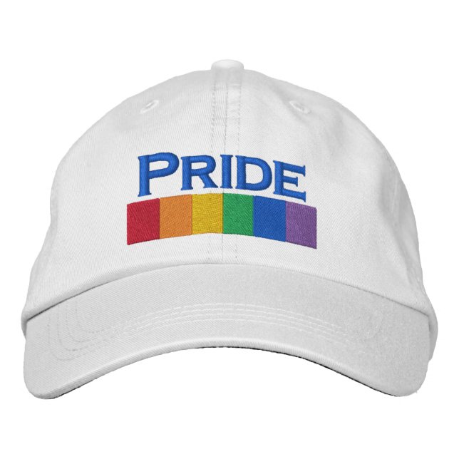 Casquette Brodée Bande de drapeau de la fierté gaie arc-en-ciel (Devant)