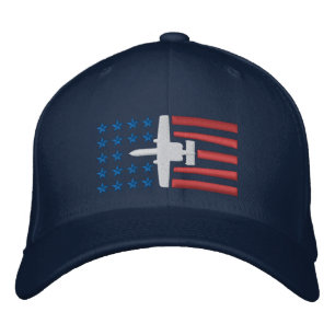 Casquette Brodée Bannière étoilée de jet de l'attaque A-10 - bleu
