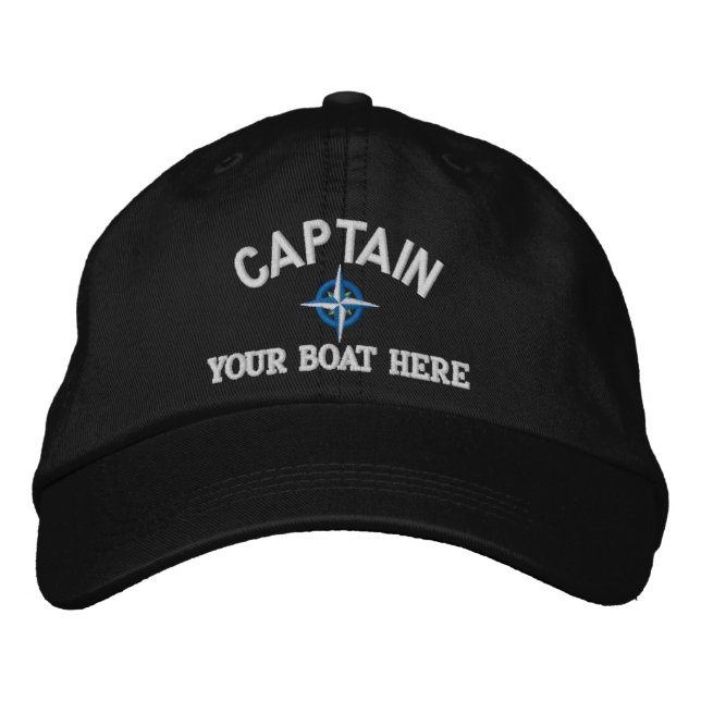 Casquette Brodée Bateaux à voile boussole capitaines de bateau (Devant)