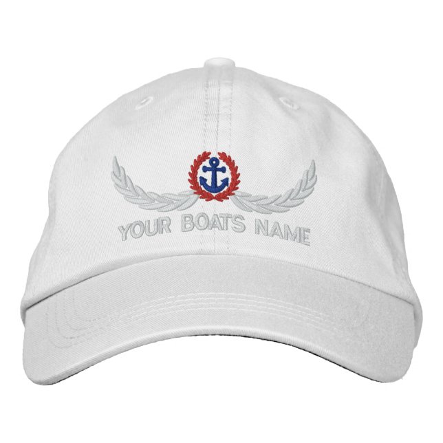 Casquette Brodée Bateaux personnalisés nom capitaines de voile (Devant)