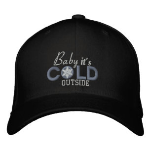 Casquette Brodée Bébé il fait froid à l'extérieur motif flocon de n