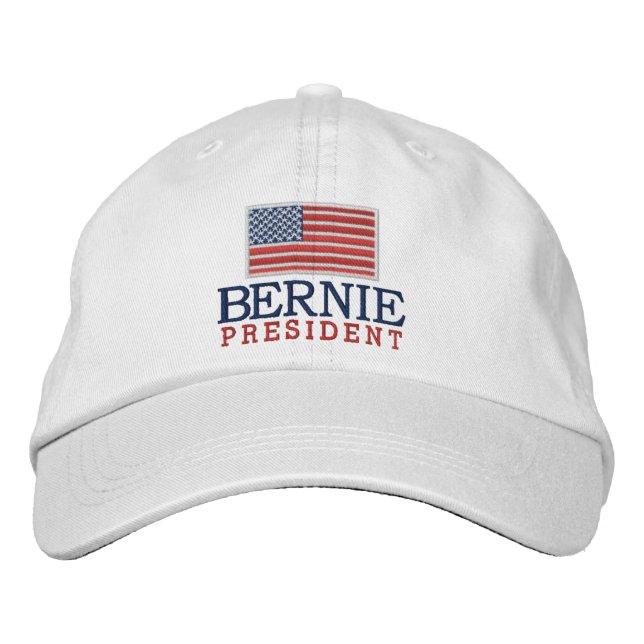 Casquette Brodée Bernie Sanders pour président avec drapeau américa (Devant)