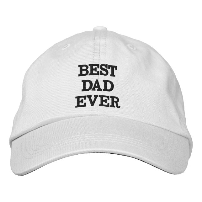 Casquette Brodée Best Papa Ever blanc noir personnalisé texte moder (Devant)