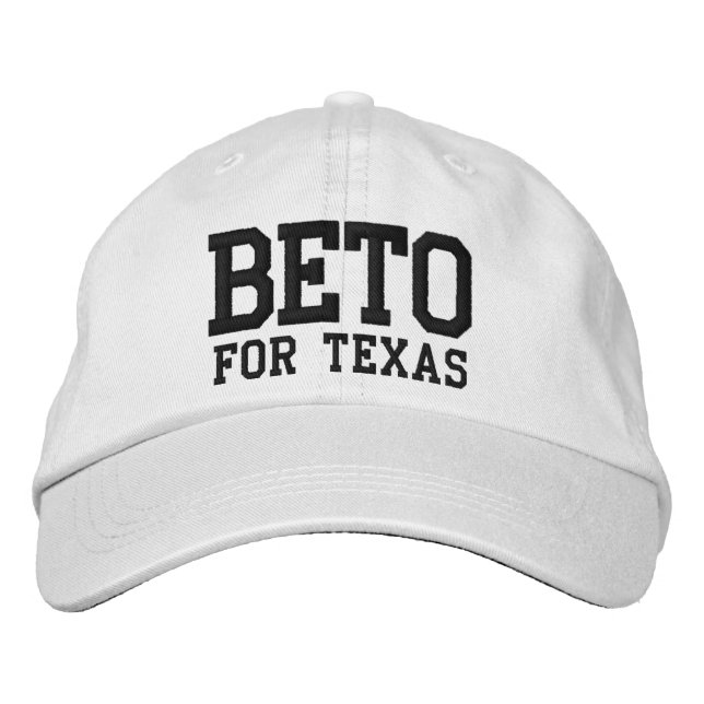 Casquette Brodée Beto pour Texas noir blanc coutume (Devant)