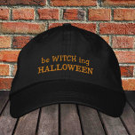Casquette Brodée beWITCHing Halloween chapeau de camionneur brodé<br><div class="desc">Casquettes brodés : casquette de baseball de mode amusant avec le texte "beWITCHing HALLOWEEN" - casquettes de fête humoristique,  Trick ou Treat & Witches habillent les casquettes de la fête,  les sorties nocturnes / étudiants</div>