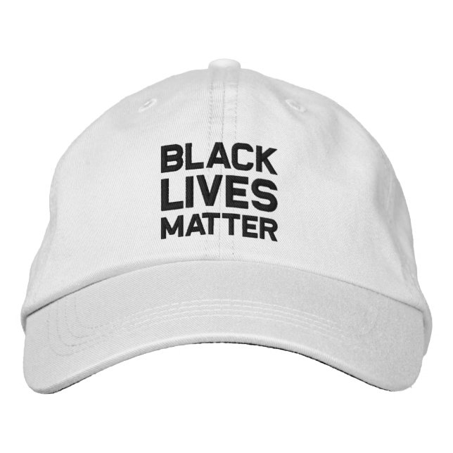 Casquette Brodée Black Lives Matt noir moderne typographie blanche (Devant)