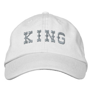 Casquette Brodée Blanc couleur beau roi homme nom du texte