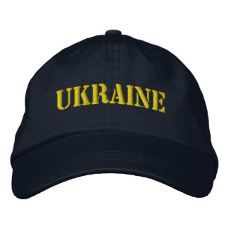 Casquette Brodée Bleu de la marine UKRAINE avec police de crayon ja