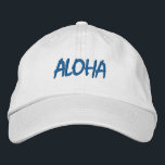 Casquette Brodée Bleu et blanc ALOHA<br><div class="desc">CASQUETTE en coton brodé Bleu et Blanc ALOHA. Fait un cadeau merveilleux pour quiconque aime Hawaii! Si vous préférez avoir votre texte personnel, il vous suffit de cliquer sur le bouton "Personnaliser ce modèle" pour entrer votre choix de texte personnalisé. La broderie est également personnalisable à d'autres choix de couleurs...</div>