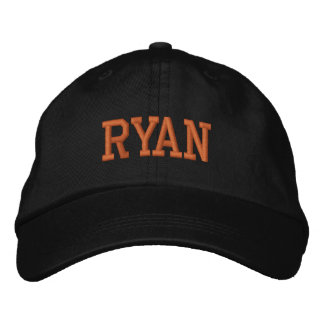 Casquette Brodée Bloc Athlétique Orange Monogramme Nom Personnalisé