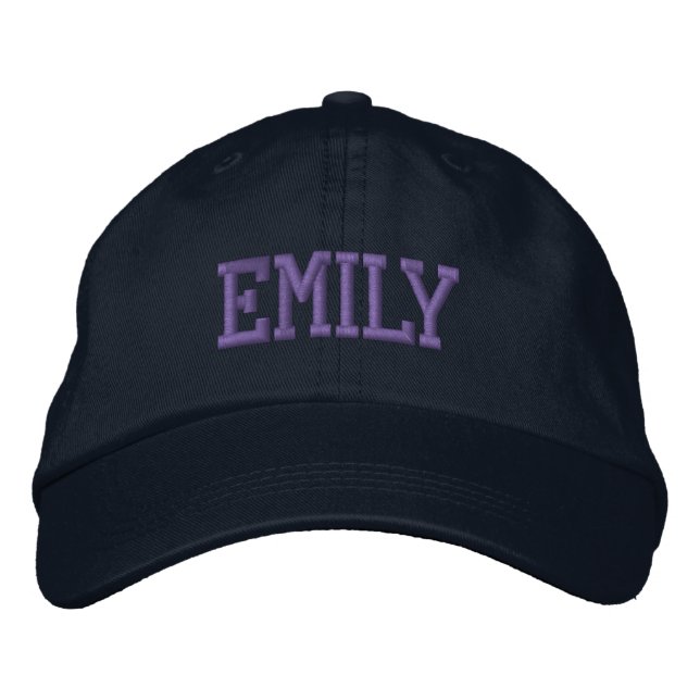 Casquette Brodée Blouson Athlétique Violet Monogramme Nom Personnal (Devant)