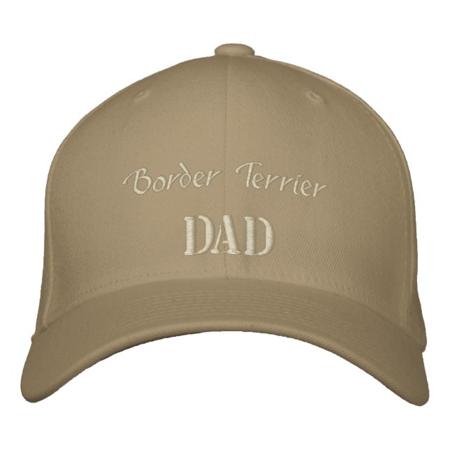 Casquette Brodée Bordure Cadeaux papa Terrier. (Devant)