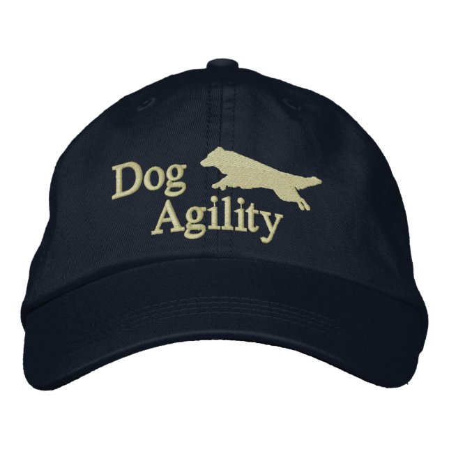 Casquette Brodée Bordure d'agilité Collie foncé (Devant)