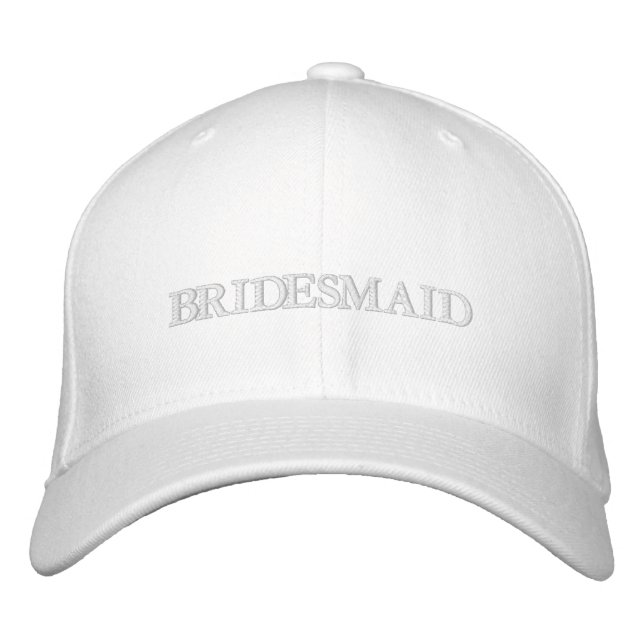 Casquette Brodée Bridesmaid rose pâle blanc (Devant)