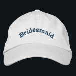 Casquette Brodée Bridesmaid Wedding<br><div class="desc">Bridesmaid mignon casquette de baseball brodé. Parfait pour toutes vos fonctions et événements mariages. Cliquez sur Personnaliser pour modifier la couleur de la police. J'ai des casquettes disponibles dans mon magasin pour chaque membre de votre mariage. Visitez Smilin' Eyes Treasures pour plus d'invitations de mariage et de mariage, de cartes...</div>