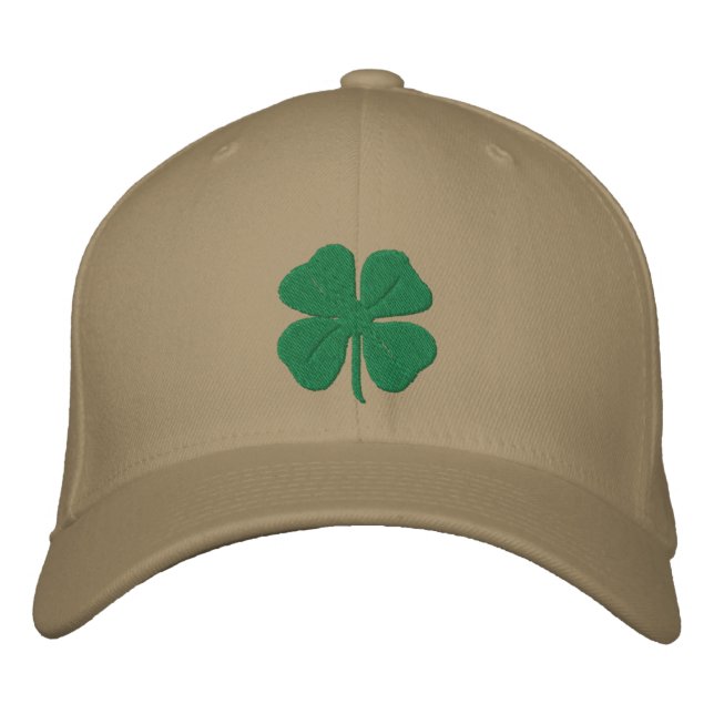 Casquette Brodée Brodé Irlandais Quatre Leaf Clover (Devant)