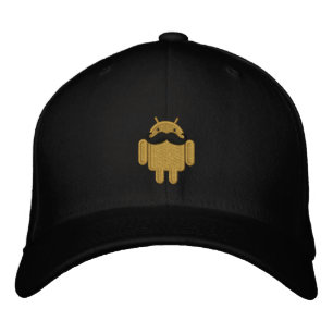 Casquette Brodée Broderie Android Robot Mustache