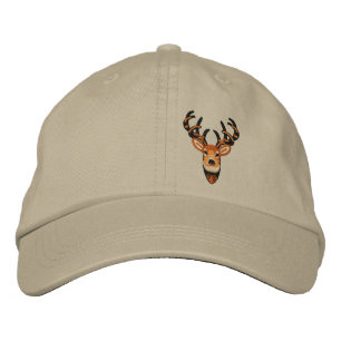 Casquette Brodée Broderie Buck Buck de cerf blanc