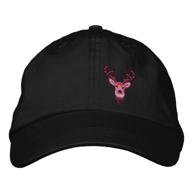 Casquette Brodée Broderie Buck Buck de cerf blanc (Devant)