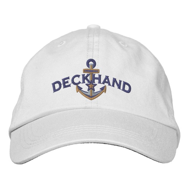 Casquette Brodée Broderie d'ancre d'étoile nautique de matelot (Devant)